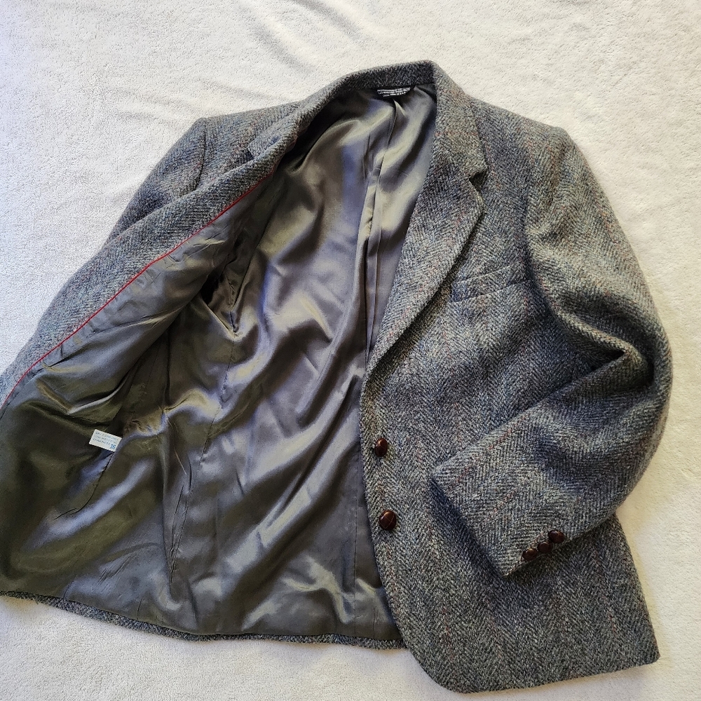 Harris Tweed Scottish Wool Blazer - Picture 9 of 13